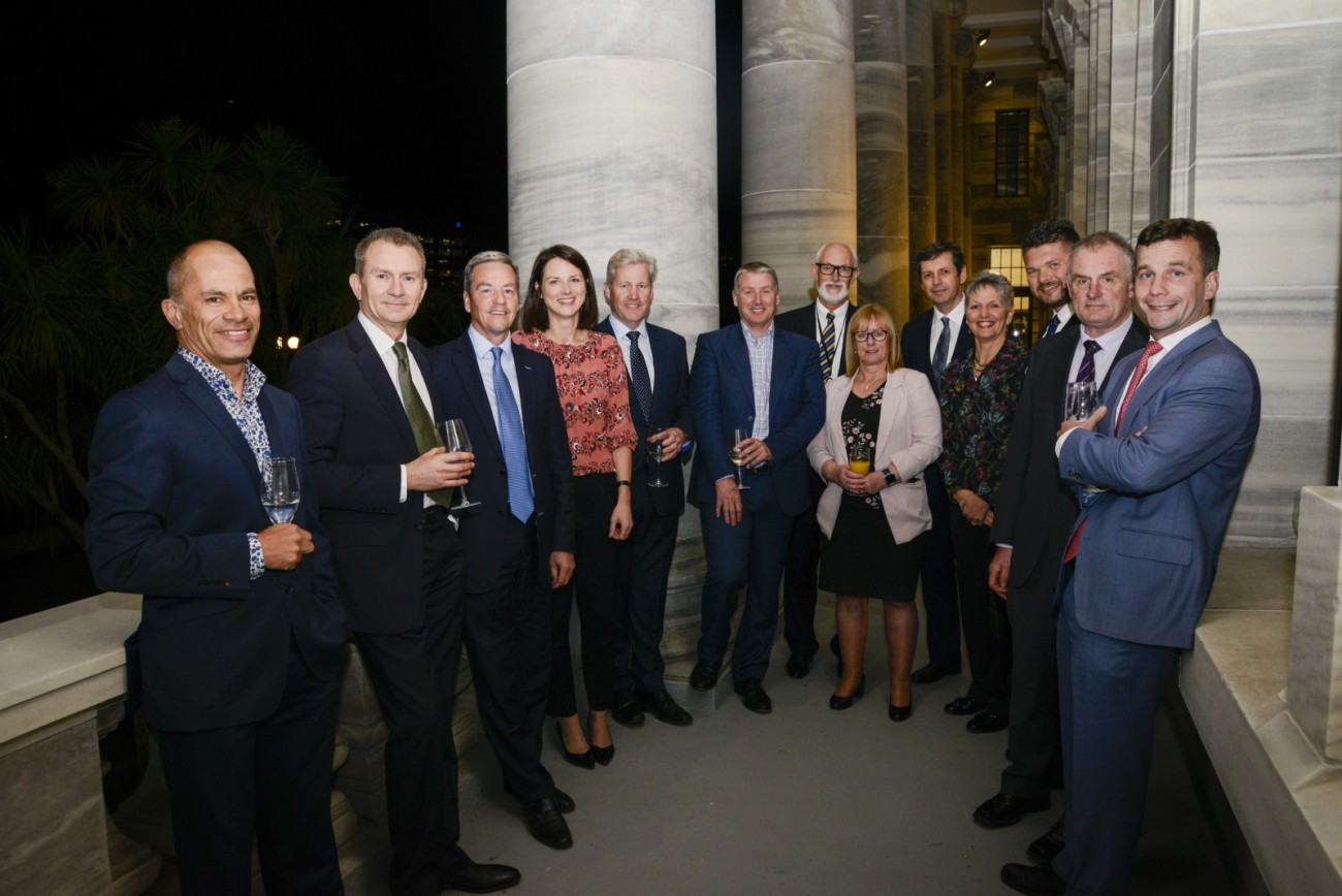 Group of people with drinks at Parliament