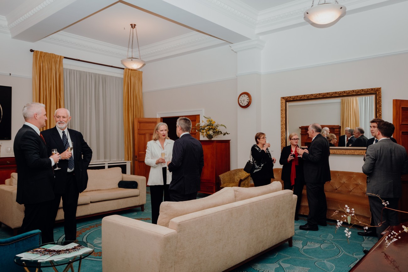 Guests networking and talking with each other during June President's Dinner with the New Zealand Business and Parliament Trust